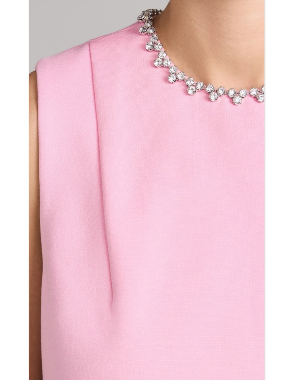 AREA Embellished Powder Pink Crystal Heart Back Open Cutout Mini Dress NEW - Picture 3 of 15
